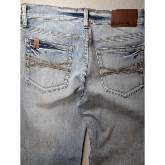 RANK 45 Men's Ringo Light Wash Stackable Straight Boot Performance Jean Size 34* - Picture 9 of 9